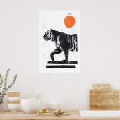 Tijger Muurkunst Minimalistische Inktstijl - Moder Poster (Keuken)