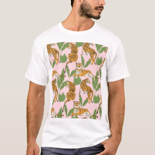 Tijger Naadloos Patroon: Exotische Stijl T-shirt