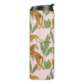 Tijger Naadloos Patroon: Exotische  Stijl Thermosbeker (Gedraaid links)