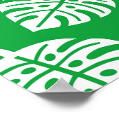 Tijger naadloos patroon met tropische bladeren. KI Poster (Hoek)