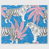 Tijger naadloos patroon, wilde dierenachtergrond,  cadeaupapier (Vlak)