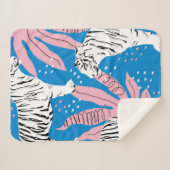 Tijger naadloos patroon, wilde dierenachtergrond, sherpa deken (Voorkant (horizontaal))