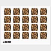 Tijger naadloze patroonstructuur achtergrond vierkante sticker (Vel)
