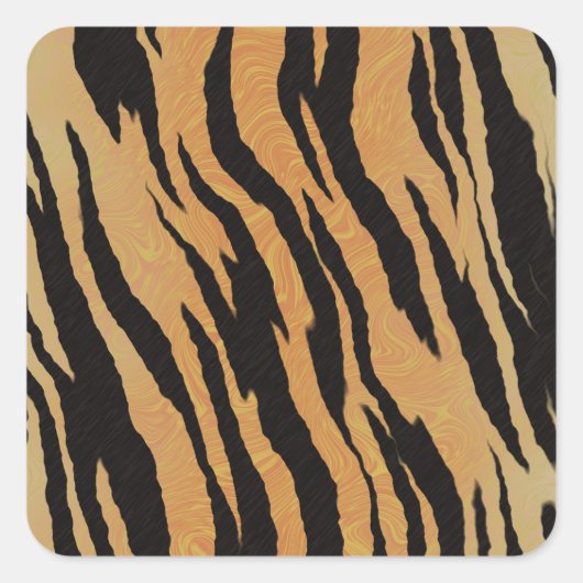 Tijger naadloze patroonstructuur achtergrond vierkante sticker (Voorkant)