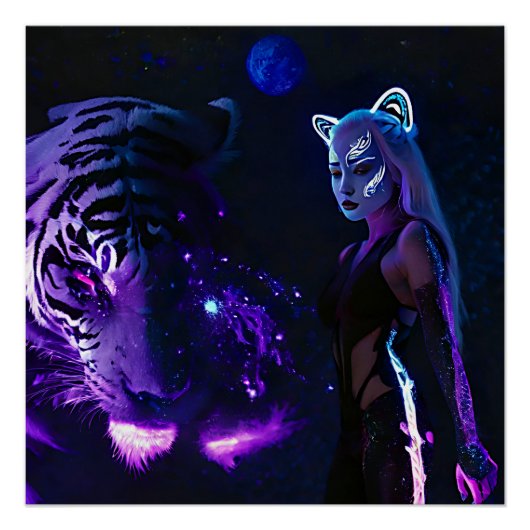 Tijger Nacht Perfect Poster (Voorkant)