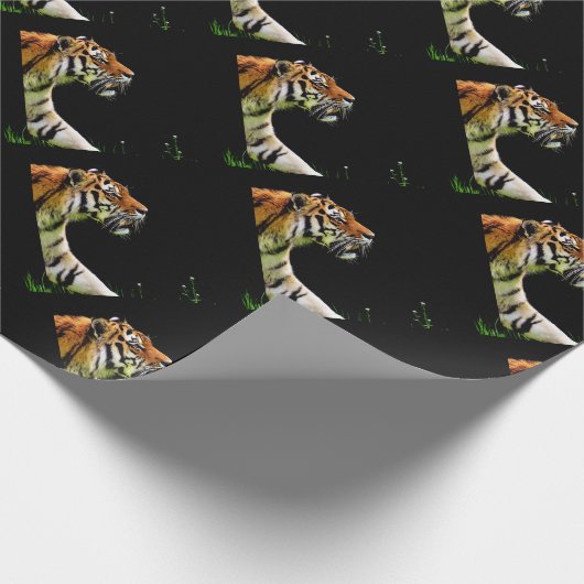 Tijger nadert - Wild Animal kunstwerk Cadeaupapier (Hoek)