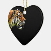 Tijger nadert - Wild Animal kunstwerk Keramisch Ornament (Links)