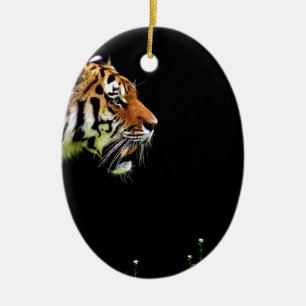 Tijger nadert - Wild Animal kunstwerk Keramisch Ornament