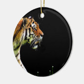 Tijger nadert - Wild Animal kunstwerk Keramisch Ornament (Links)