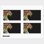 Tijger nadert - Wild Animal kunstwerk Rechthoekige Sticker (Vel)