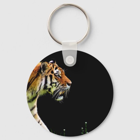 Tijger nadert - Wild Animal kunstwerk Sleutelhanger (Voorkant)