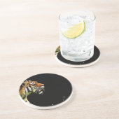 Tijger nadert - Wild Animal kunstwerk Zandsteen Onderzetter (Zijkant)