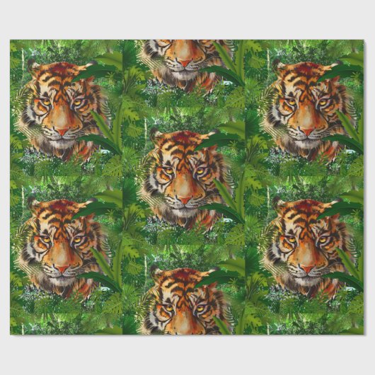 Tijger - Natuur Oerwoud tijger - Papier voor het r (Vlak)