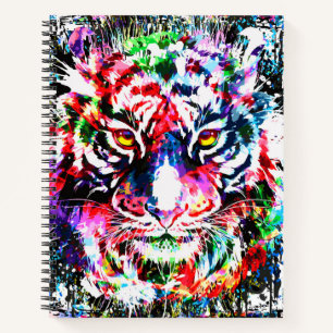 Tijger notebook - kleurrijk tijgerwerk - wild notitieboek