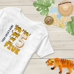 Tijger nummer vijf gepersonaliseerd kinder shirts