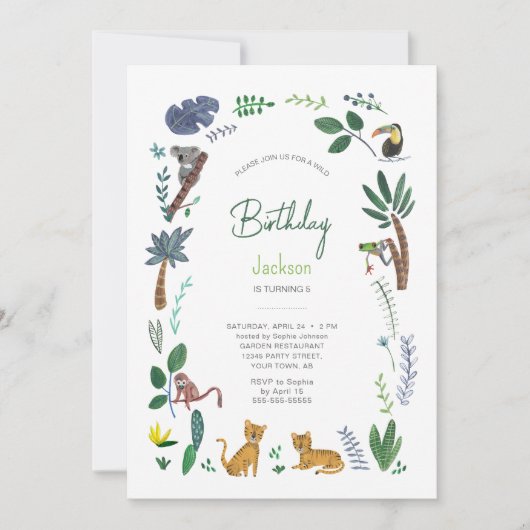 Tijger Oerwoud Dierendag Kaart (Voorkant)