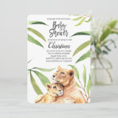 Tijger Oerwoud Mam en Baby Eucalyptus Baby shower Kaart (Staand voorkant)