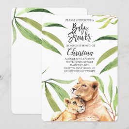 Tijger Oerwoud Mam en Baby Eucalyptus Baby shower Kaart