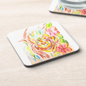 Tijger oerwoud zomer bier onderzetter (Linkerzijde)