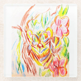 Tijger oerwoud zomer glazen onderzetter