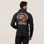tijger_only the strong survive citattoo old hoodie (Achterkant volledig)