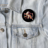 Tijger Oost Zodiac Teken Ronde Button 5,7 Cm (In situ)