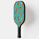 Tijger op Blauwgroen Patroon Pickleball Paddle (Links)