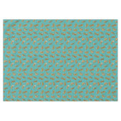 Tijger op Blauwgroen Patroon Tafelkleed (Voorkant (Horizontaal))