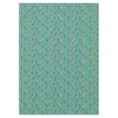 Tijger op Blauwgroen Patroon Tafelkleed (Voorkant)