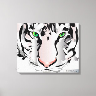 TIJGER OP CANVAS-WIT 20 "x 16" Canvas Afdruk