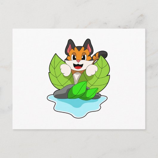 Tijger op de jacht briefkaart (Voorkant)