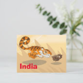 Tijger op de jacht Briefkaart (Staand voorkant)