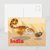 Tijger op de jacht Briefkaart (Voorkant / Achterkant)