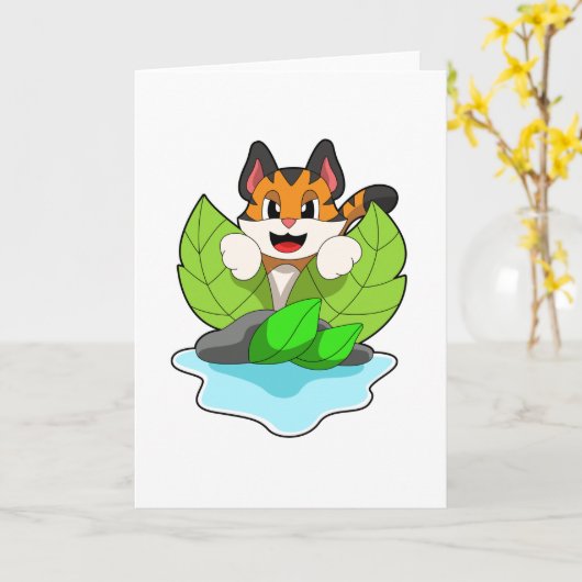 Tijger op de jacht kaart (Gele Bloem)