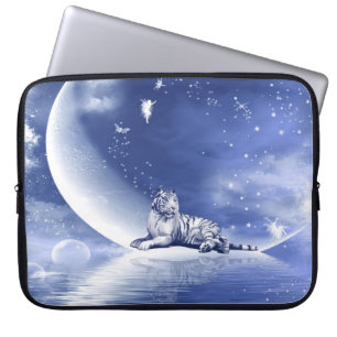 Tijger op de maan laptop sleeve