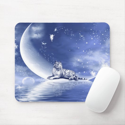 Tijger op de maan muismat (Met muis)