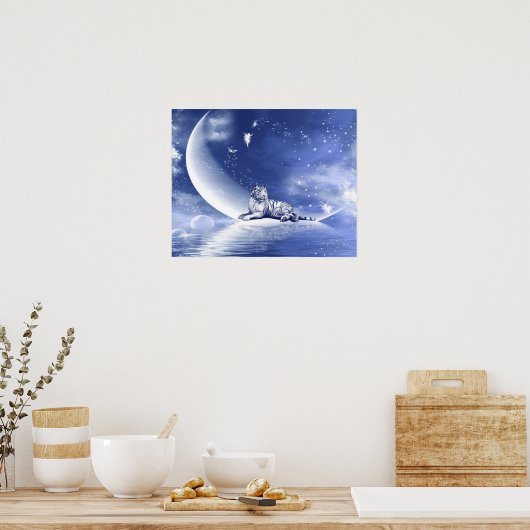 Tijger op de maan poster (Keuken)