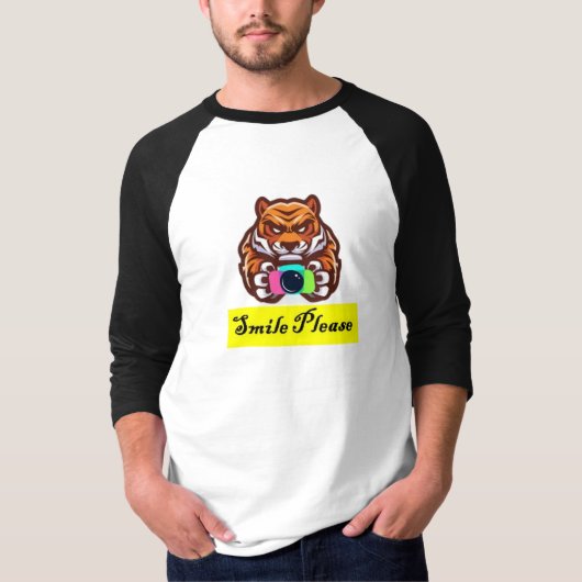 Tijger op de Prowl (met een Camera!) T-shirt (Voorkant)