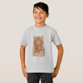 Tijger op de T-Shirt van een jongen (Voorkant volledig)