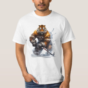 Tijger op ijshockey avontuur t-shirt