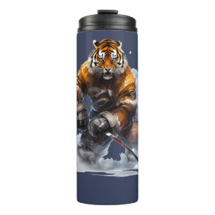 Tijger op ijshockey avontuur thermosbeker