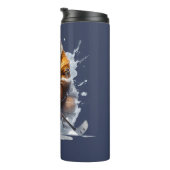 Tijger op ijshockey avontuur thermosbeker (Geroteerd rechts)