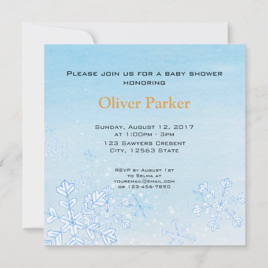 Tijger op Snowboard Baby shower-uitnodigkaart Kaart (Achterkant)