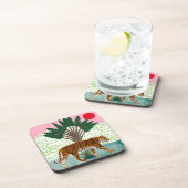 Tijger op zonsondergang bier onderzetter (Rechterzijde)