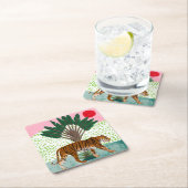 Tijger op zonsondergang kartonnen onderzetters (Insitu)