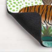 Tijger op zonsondergang muismat (Hoek)