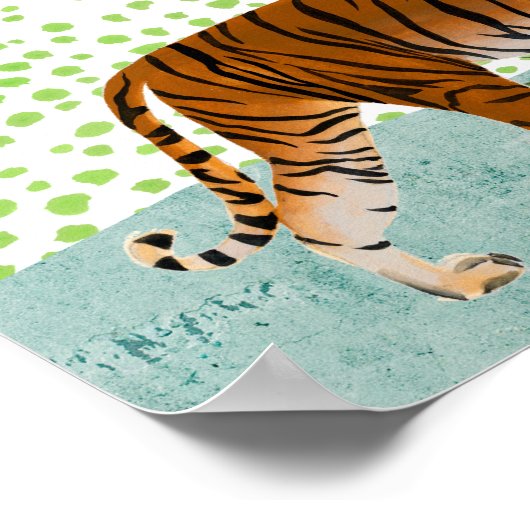 Tijger op zonsondergang poster (Hoek)