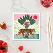 Tijger op zonsondergang servet (Insitu)