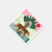 Tijger op zonsondergang servet (Hoek)