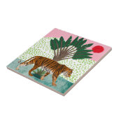 Tijger op zonsondergang tegeltje (Zijkant)